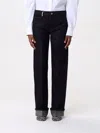 Burberry Cotton Blend Trouser With Metal Belt Loop In Indigo