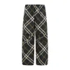 Burberry Tartan Patterned Nylon Sweatpants With Drawstringed Ankle In Green