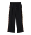 Burberry Jodie Checked Cotton-jersey Straight-leg Track Pants In Black