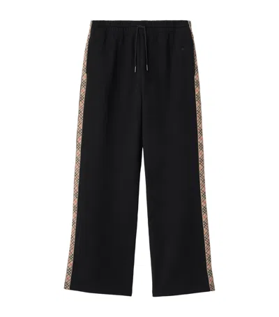 BURBERRY BURBERRY JERSEY CHECK-TRIM SWEATPANTS