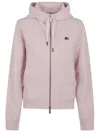 Burberry Light Pink Zip-up Hoodie In Pink