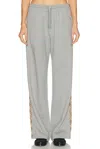 Burberry Gray Check Trim Cotton Track Pants In Gray