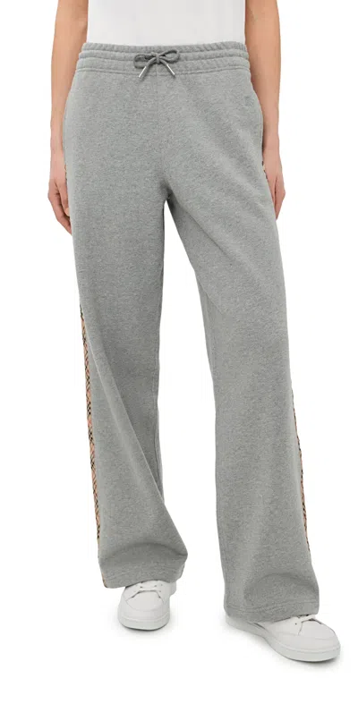 Burberry Jodie Track Trousers Pale Grey Melange In Grey