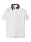 Burberry White Stretch-cotton Polo Shirt In White