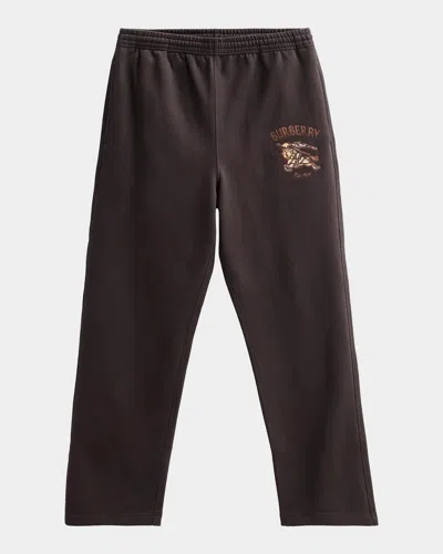Burberry Jonny Ekd-check Sweatpants In Brown