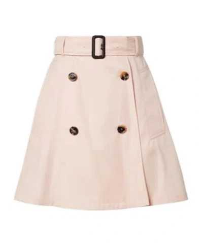 Burberry Josselyn Belted Cotton Miniskirt In Pink