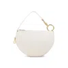 Burberry Half-moon Design Shoulder Bag With Gold Ring Detail In Neutral