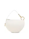 Burberry Half-moon Design Shoulder Bag With Gold Ring Detail In Neutral