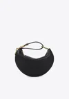 Burberry Small Curved Shoulder Bag With Adjustable Strap In Black