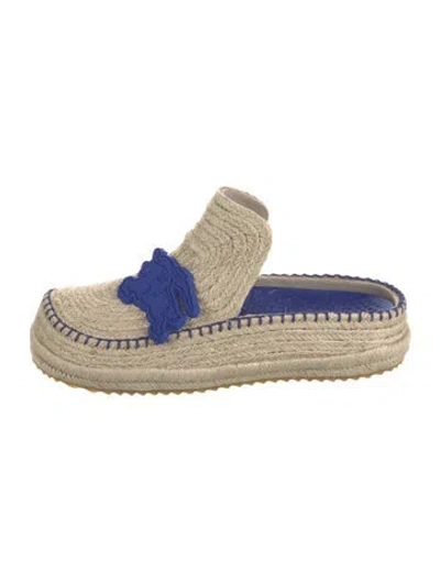 Pre-owned Burberry Jute Espadrilles In Neutral