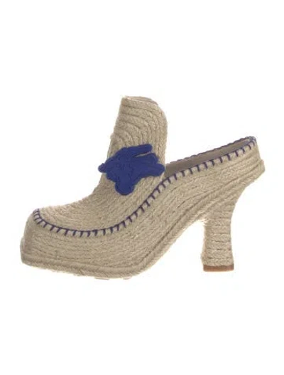 Pre-owned Burberry Jute Mules W/ Tags