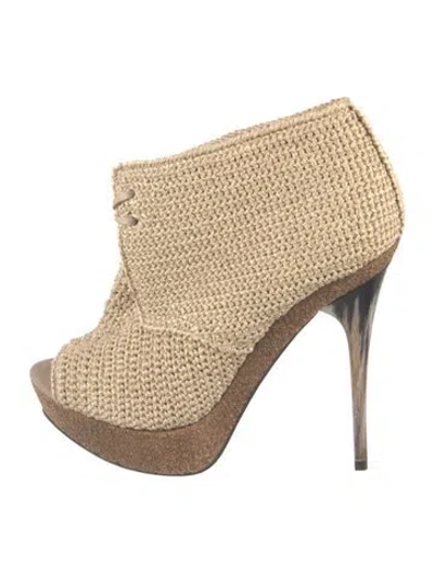 Pre-owned Burberry Jute Pumps In Neutrals