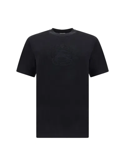 BURBERRY COTTON LOGO BLACK T-SHIRT