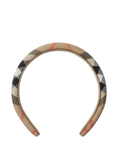 Burberry Kids' 'k1' Chk Clssc Hdbnd In Brown