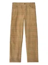 Burberry Sand-coloured Check Corduroy Trousers In Sand