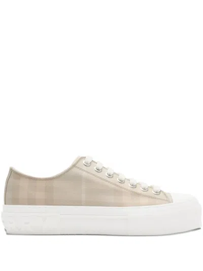 Burberry Sneakers Jack Large Check In Neutral