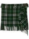 Burberry Check Wool And Cashmere Scarf Skirt In Grün