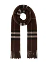Burberry Karierter Schal Mit Fransen In Brown