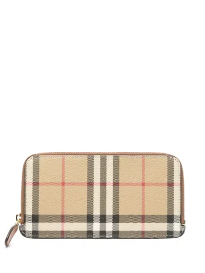 Burberry Kariertes Portemonnaie In Nude