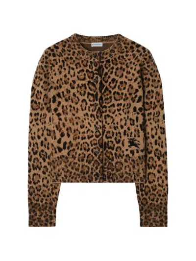Burberry Kaschmircardigan Mit Leopardenprint In Animal Print
