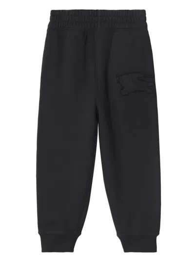 BURBERRY BLACK JOGGERS PANTS WITH EKD PATCH IN COTTON BOY