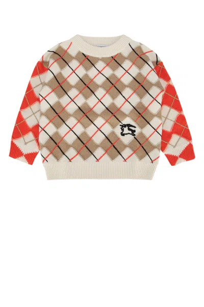 Burberry Kids' Kb5 Kevin Argyle In Orangeredippat