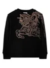 Burberry Ekd Crew-neck Cotton Sweatshirt In Black