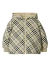 Burberry Childrens Reversible Check Cotton Blend Jacket In White