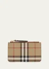 Burberry Kelbrook Check Zip Wallet In Archive Beige