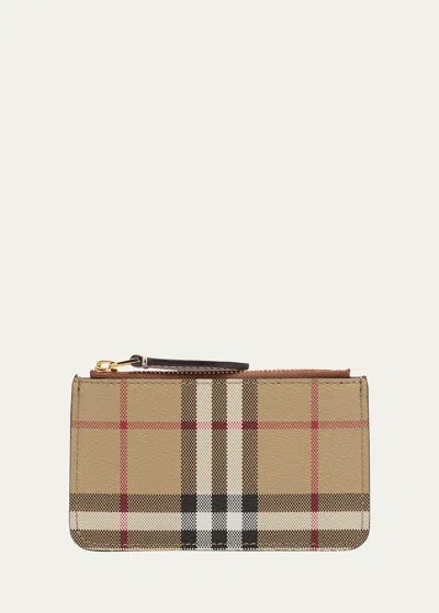 Burberry Kelbrook Check Zip Wallet In Archive Beige