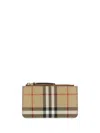 Burberry Checkered Pattern Wallet Gold-tone Hardware In Archive Beige