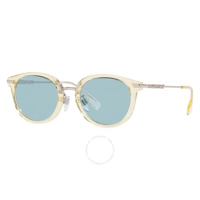 Burberry Kelsey Azure Round Ladies Sunglasses Be4398d 407380 50 In Blue