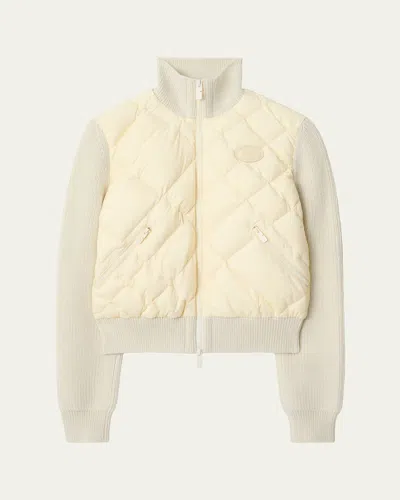 BURBERRY KELSEY QUILTED KNIT COMBO JACKET
