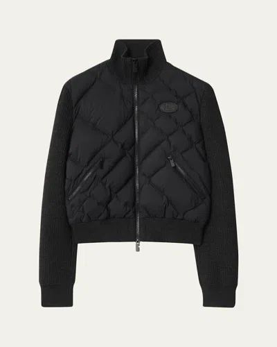 Burberry Kelsley Quilted Knit Jacket In Black