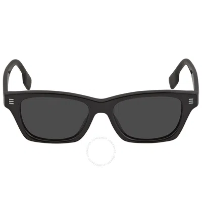 Burberry Kennedy Dark Gray Rectangular Men's Sunglasses Be4357f 300187 53 In Grey/red