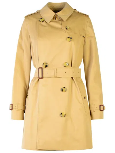 Burberry Beige Cotton 'kensington' Medium Trench Coat