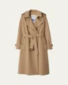 Burberry Kensington Belted Cashmere-wool Double-breasted Trench Coat In Brown