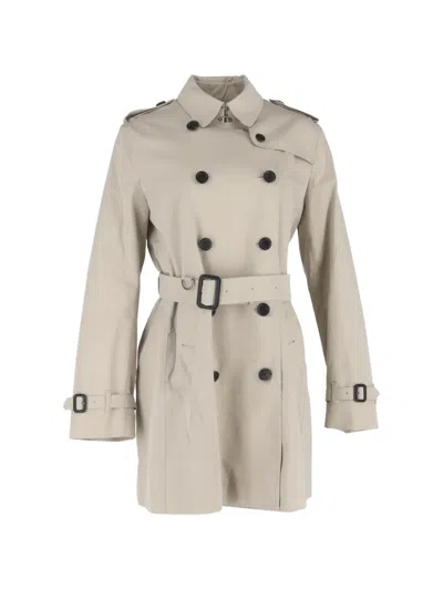 Pre-owned Burberry Kensington Belted Trench Coat In Neutral