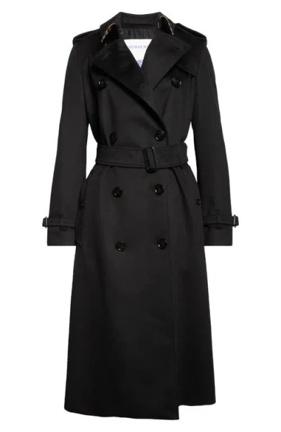Burberry Kensington Belted Waterproof Cashmere Trench Coat