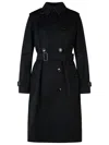 Burberry 'kensington' Black Polyester Trench Coat