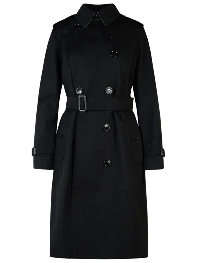 Burberry 'kensington' Black Polyester Trench Coat