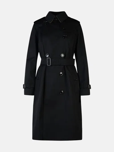 Burberry 'kensington' Black Polyester Trench Coat