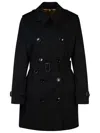 Burberry Kensington Heritage Belted Trench Coat In Black