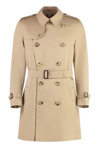 Burberry Cotton Gabardine Trench Coat In Nude