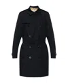 Burberry Kensington Heritage Medium And Long Style Windbreaker In Black