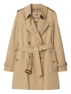 Burberry Kensington Heritage Belted Trench Coat In Blue