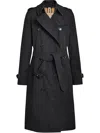 Burberry Kensington Heritage Long Trench Coat In Black