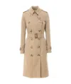 Burberry Kensington Heritage Long Trench Coat In Nude