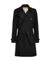Burberry Kensington Heritage Medium And Long Style Windbreaker In Black