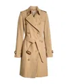 Burberry Button Detailed Kensington Trench Coat In Brown